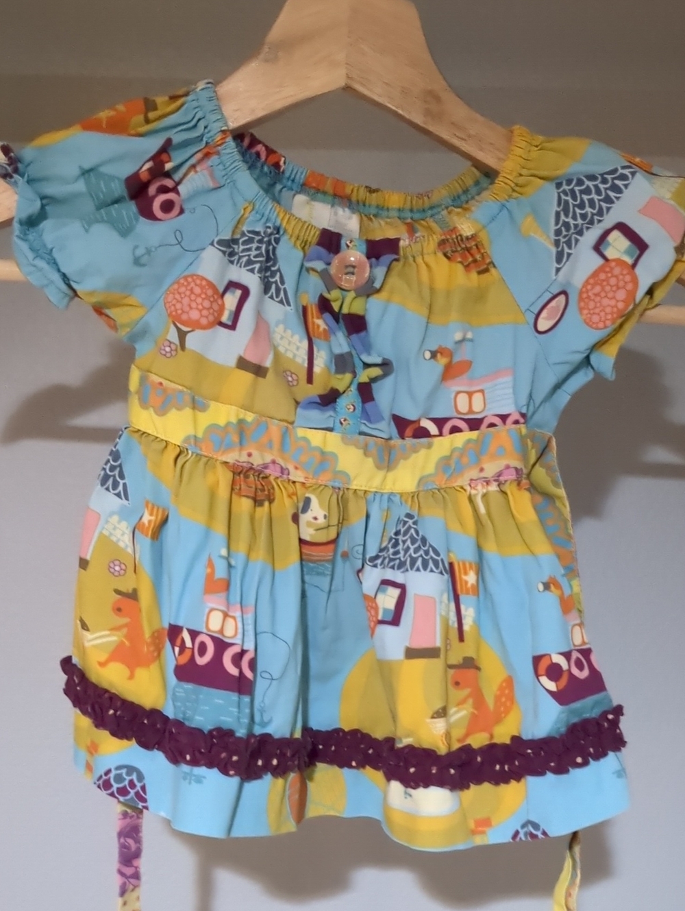 Matilda Jane blue yellow purple ruffle kids accessory 12 Mo